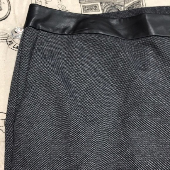 Calvin Klein Plus Size Faux-Leather-Waist Pants - Picture 5 of 8
